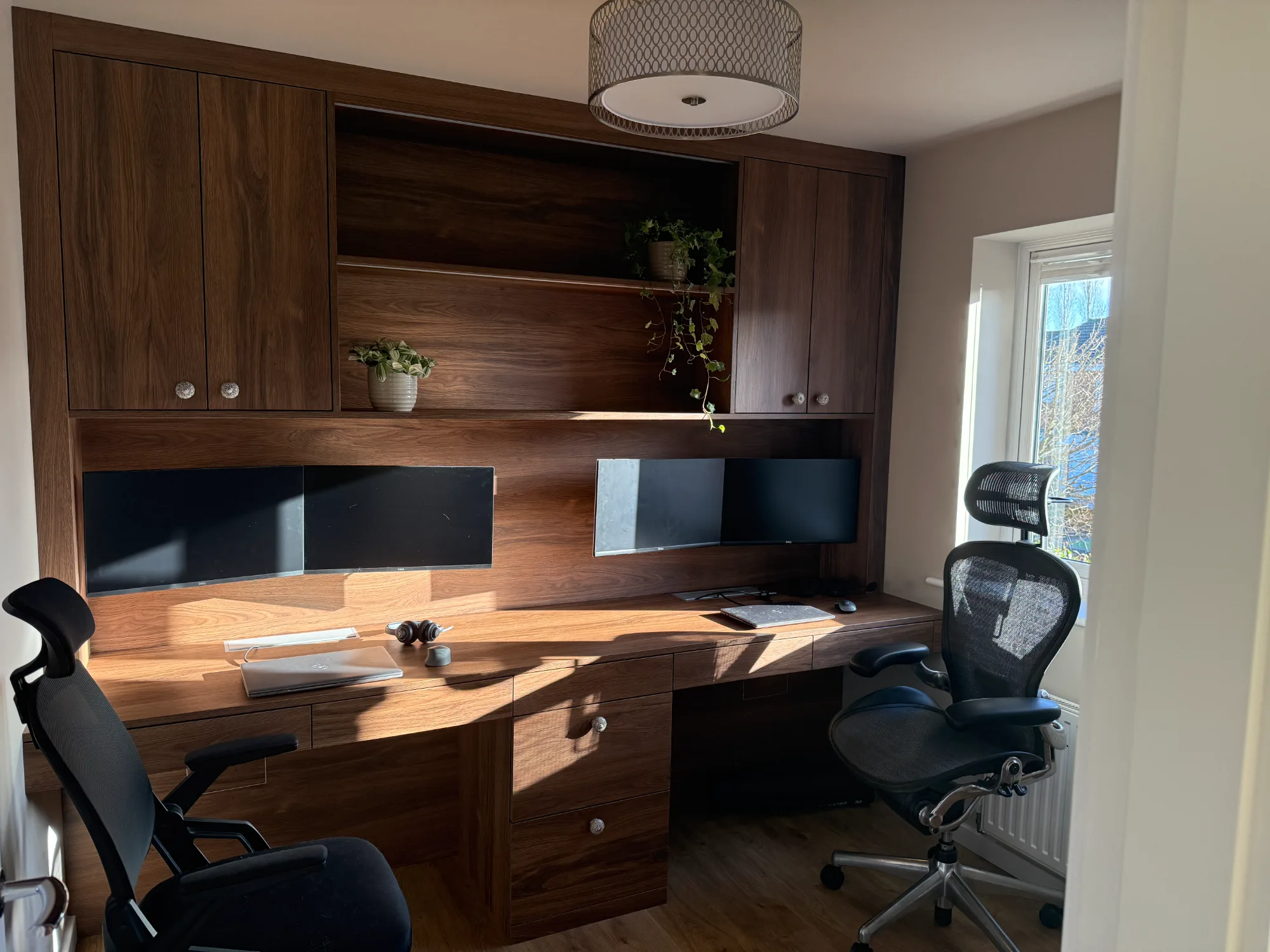 Fitted walnut home office
